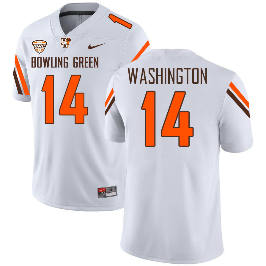 Bowling Green State Falcons #14 Keyon Washington College Football Jerseys Stitched-White